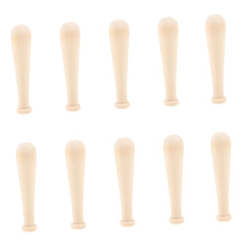 TOBBOMEY 10 Stück Teiliges Mini Holz baseballschläger Naturbelassen Glatte Oberfläche Sicher für Bemalen und DIY basteln Robuste Holzmaterialien für Kreative Bastelprojekte und von TOBBOMEY