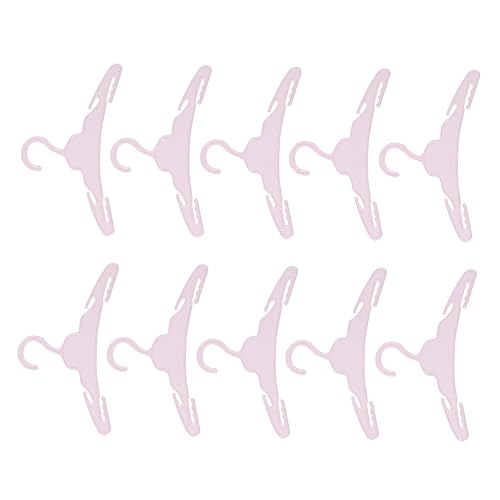 TOBBOMEY 10 Stück Teiliges Mini Kleiderbügel aus Kunststoff für Puppenkleidung Leichter Puppenkleiderhalter zur Organisierten Aufbewahrung für Puppen und Puppenschränke von TOBBOMEY