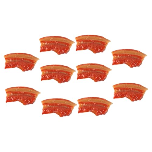 TOBBOMEY 10 Stück Teiliges Realistisch Aussehendes Fake Meat Modell Lebensechte Dekorative Simulation von Streifenfleisch Langlebig und Farbecht für Fotografie Schaufenster und Küchen Deko von TOBBOMEY