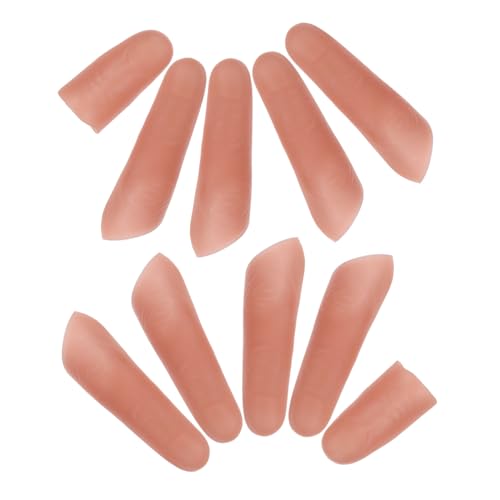 TOBBOMEY 10 Stück Teiliges Realistisch Gestalteter Vinyl Fake Daumen und Fingerhüllen Vanishing Gimmick Trick Zubehör für Bühnenperformance Illusionsspielzeug für Magische Effektshow und von TOBBOMEY