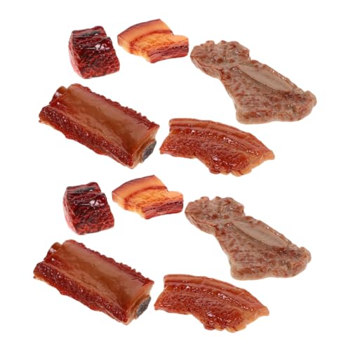 TOBBOMEY 10 Stück Teiliges Realistische Kunstfleisch Deko Schweinerippchen Küchenmodell Lebensnah für Restaurant und Spielessen Kleinkinder Display TOBBOMEY 10 Stück Teiliges Realistische Kunstfleisch Deko Schweinerippchen Küchenmodell Lebensnah für Restaurant und Spielessen Kleinkinder Display von TOBBOMEY