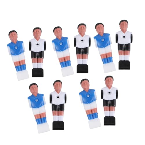 TOBBOMEY 10 Stück Teiliges Tischkicker Figuren Fußballspieler und Blau Langlebiges Zubehör für Standard Fußballtische Einfache Montage Professionelles Design für Tischfußballspaß von TOBBOMEY