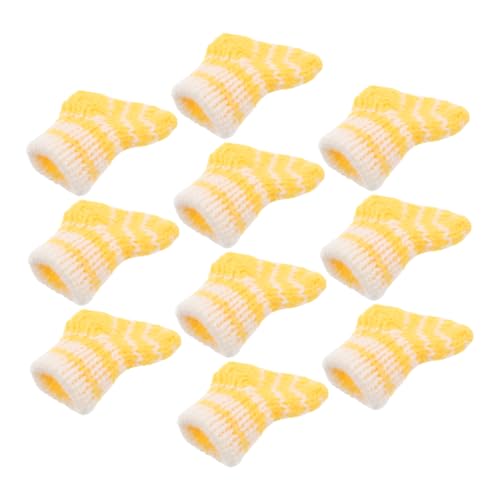 TOBBOMEY 10 Stücke Puppensocken Lustige Warme Socken Puppe Stricken Baby Mädchen Socken Mini Strümpfe Puppenspielzeug Mini Puppenzubehör von TOBBOMEY
