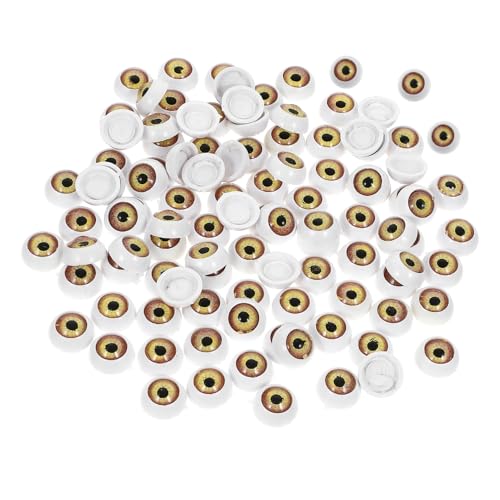 TOBBOMEY 100 Stück Bjd Puppen Attrappenkopf, Lehrkopf, Augapfel, DIY, Handgefertigtes Zubehör, 12 Mm (Gelb), Kunststoffaugen, Multifunktions Augäpfel, DIY Zubehör, Basteln, von TOBBOMEY
