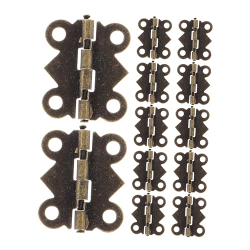 TOBBOMEY 100 Stück Mini Doll House -Hardware Miniaturen Möbel Mini-Puppen für klein Scharniere reparieren Puppenscharnier Miniaturmodellscharnier Legierung Dark Brown von TOBBOMEY