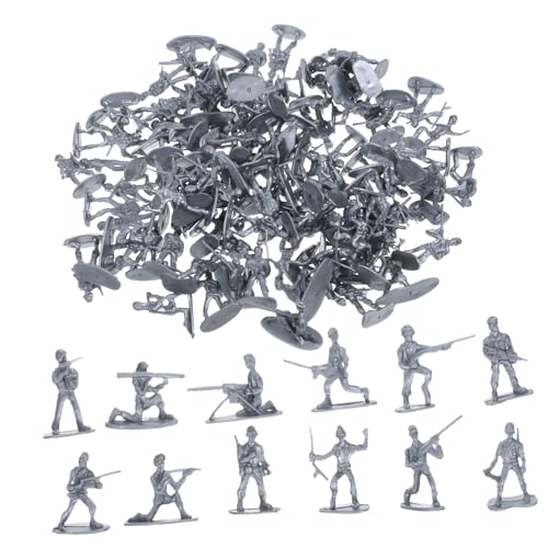 TOBBOMEY 100 Stück Mini Soldaten Figuren Militärisches Spielzeugset aus Kunststoff Detailreiche Miniatur Soldat Modelle für Sandtisch Dekoration Realistische Mini Figuren für Sammler von TOBBOMEY