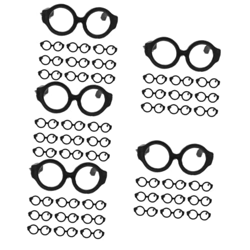 TOBBOMEY 100 Stück Puppenbrillen, Puppenbrillen, Dekorative Brillen, Dekorationen, Puppen Anziehbrillen, Mini Puppenbrillen, Puppen Anziehzubehör, Miniaturbrillen, Requisiten, Puppen von TOBBOMEY