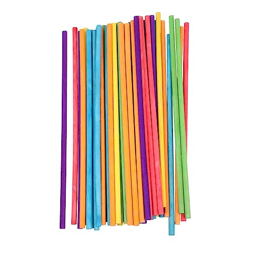 TOBBOMEY 100 Stück Teiliges Bunte Holz Rhythmusstäbe Sichere und Glatte Oberfläche Pädagogisches Musikspielzeug für Gruppenrhythmus und Musikalische Früherziehung von TOBBOMEY