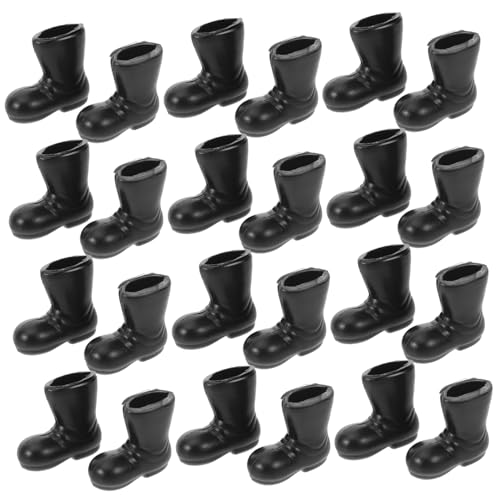 TOBBOMEY 100 Stück Teiliges Mini Weihnachtsmann Stiefel Schwarz Miniatur Santa Boots für Puppenhaus Dekoration DIY Bastelprojekte Vielseitige Weihnachtsornamente für Festliche Tisch und von TOBBOMEY