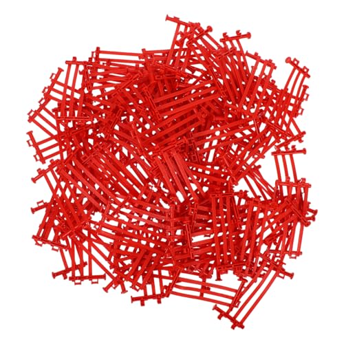 TOBBOMEY 100 Stück Zaun für Spielzeugzubehör Pferd dekorativ -Nutztiere feenhafter Gartenzaun Panel Feengartenzaun Lattenzaun Bauernhof Zaun Streikposten Plastik Braun von TOBBOMEY