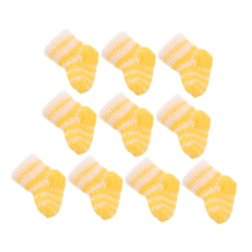 TOBBOMEY Puppenhaus-Miniatur-zubehör 10 Stück Entzückende Kurze Puppensocken Gestrickte Mini-haussocken Für Lustige Warme Puppendekoration von TOBBOMEY