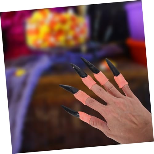 TOBBOMEY 11 Stück Halloween Hexennase mit Teiligem aus Schwarzen Zombie Nagel Covers und Abnehmbarer Hexennase für Gruselige Halloween Kostüm Party Angenehm Leicht Passend für Finger TOBBOMEY 11 Stück Halloween Hexennase mit Teiligem aus Schwarzen Zombie Nagel Covers und Abnehmbarer Hexennase für Gruselige Halloween Kostüm Party Angenehm Leicht Passend für Finger von TOBBOMEY