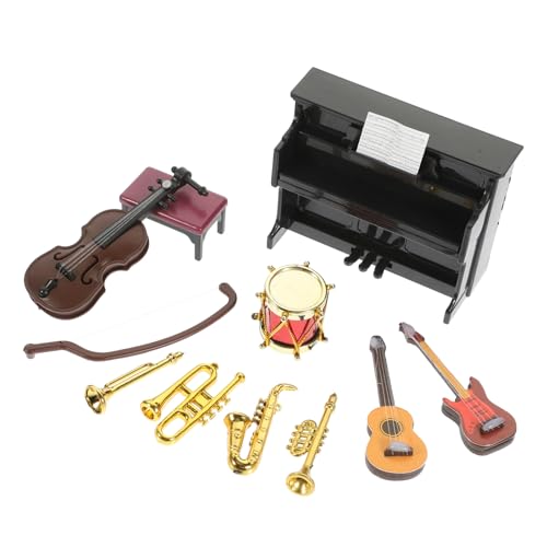 TOBBOMEY 11 Stück Teiliges Miniatur Musikinstrumente aus Kunststoff Realistische Puppenhaus Deko Kleine Musikinstrumente für Handliche Miniaturen für Wohnzimmer und Spielzimmer TOBBOMEY 11 Stück Teiliges Miniatur Musikinstrumente aus Kunststoff Realistische Puppenhaus Deko Kleine Musikinstrumente für Handliche Miniaturen für Wohnzimmer und Spielzimmer von TOBBOMEY