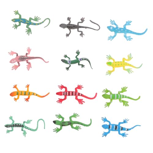 TOBBOMEY 12 Stück Eidechsenspielzeug, Künstliches Tierspielzeug, Simulation, Tierfiguren, Simulation, Eidechsendekoration, Künstliches Eidechsenmodell, Simulation, Eidechsenfigur, von TOBBOMEY