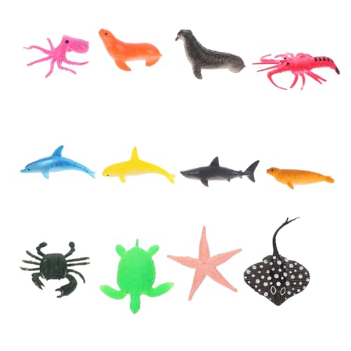 TOBBOMEY 12 Stück Infauna Modell Plastikspielzeug Tiere Meerestiere Figuren Meerestiere Spielzeug Meerestiere Spielzeug von TOBBOMEY