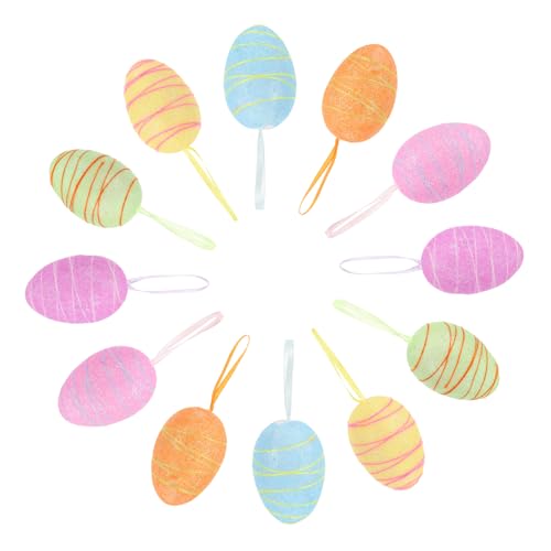 TOBBOMEY 12 Stück Kreative Ei Dekorationen Mini Hänge Ei Accessoires für Wiederverwendbare Osterfeiern für Heimdekoration und Kindergeschenke TOBBOMEY 12 Stück Kreative Ei Dekorationen Mini Hänge Ei Accessoires für Wiederverwendbare Osterfeiern für Heimdekoration und Kindergeschenke von TOBBOMEY