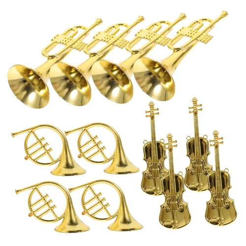 TOBBOMEY 12 Stück Musikinstrument Dekorationen, Weihnachtsdekoration, Mini Instrumente Für Partys, Miniatur Musikinstrumente, Puppenhaus Musikinstrumente, Weihnachts Mini Instrumente, von TOBBOMEY