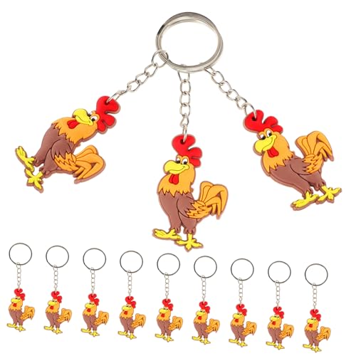 TOBBOMEY 12 Stück Schlüsselanhänger, Kreativer Anhänger, Hahn, Schlüssel, Hahnform, Charm, Cartoon Hahn, Schlüsselanhänger, Entzückender Anhänger, Hahn, Hängende Dekoration, Hahnform, TOBBOMEY 12 Stück Schlüsselanhänger, Kreativer Anhänger, Hahn, Schlüssel, Hahnform, Charm, Cartoon Hahn, Schlüsselanhänger, Entzückender Anhänger, Hahn, Hängende Dekoration, Hahnform, von TOBBOMEY