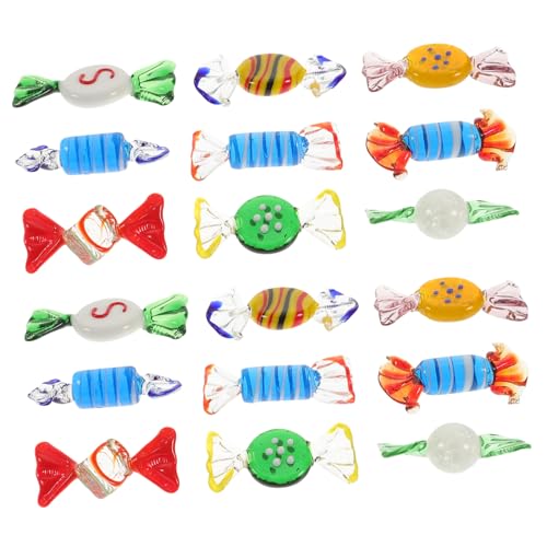 TOBBOMEY 12 Stück Teiliges Glas Bonbon Dekorationsset Handgefertigt Mundgeblasen Murano Stil Vintage Candy Props für Weihnachten Festliche Familienfeier Tischdeko von TOBBOMEY