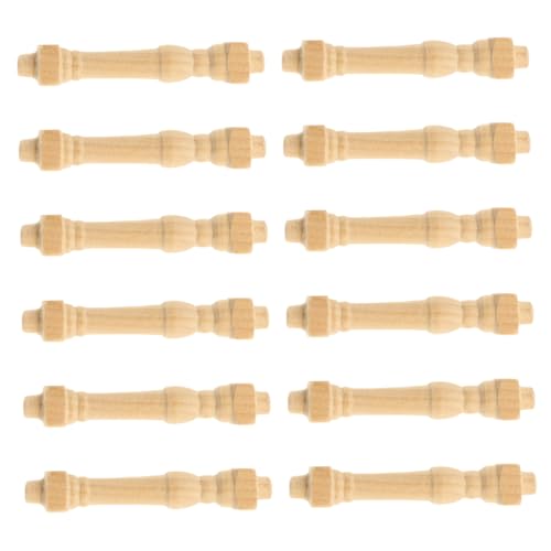 TOBBOMEY 12 Stück Teiliges Mini Geländerpfosten aus Holz Filigrane Handläufe für Puppenhaus Deko DIY Miniatur Möbel Zubehör Leichtes und Detailreiches Design für Miniaturhäuser TOBBOMEY 12 Stück Teiliges Mini Geländerpfosten aus Holz Filigrane Handläufe für Puppenhaus Deko DIY Miniatur Möbel Zubehör Leichtes und Detailreiches Design für Miniaturhäuser von TOBBOMEY