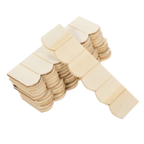TOBBOMEY 12 Stück Teiliges Mini Holz Dachschindel Natürliche Puppenhaus Dachziegel Filigranes Miniatur Möbel Zubehör für Mini Häuser Leicht und Detailreich als Fotorequisite und Dekoration von TOBBOMEY