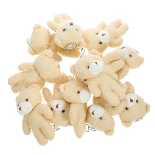 TOBBOMEY 12 Stück Teiliges Mini teddyanhänger Weiche Stofftier Figuren Detailreiche Mini Deko für DIY basteln Schlüsselanhänger und Dekorativ für Geburtstag Valentinstag Weihnachten von TOBBOMEY