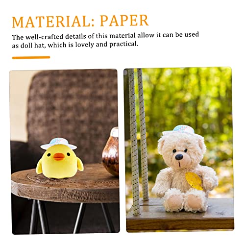 TOBBOMEY 12 Stück Teiliges Miniatur Sonnenhüte mit Bunten Streifen Leichte Puppenhüte für DIY Basteln und Puppenkleidung Accessoires für Puppen von TOBBOMEY