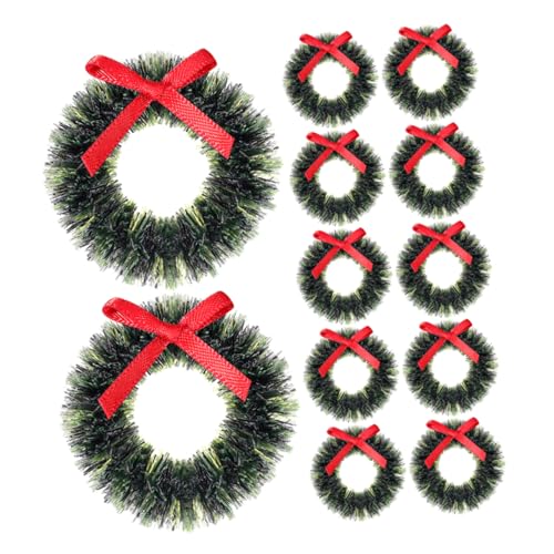 TOBBOMEY 12 Stücke Puppenhaus Girlande Mini Weihnachten Kränze Weihnachten Baum Kranz Mini Kränze Kleine Weihnachten Kränze TOBBOMEY 12 Stücke Puppenhaus Girlande Mini Weihnachten Kränze Weihnachten Baum Kranz Mini Kränze Kleine Weihnachten Kränze von TOBBOMEY