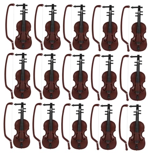 TOBBOMEY 15 Sätze Teiliges Mini Violin Modell Verarbeitung Glatte Oberfläche Weihnachtsdekoration DIY Schmuck Tisch und Wohnaccessoire Vielseitig für Fest Zuhause Foto Requisiten von TOBBOMEY