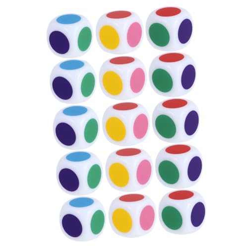 TOBBOMEY 15 Stück Teiliges Bunte Lernwürfel aus Acryl Interaktive Pädagogische Farbwürfel für Abgerundete Kanten Leicht und Sicher für Spielerisches Zählen und Farberkennung im Unterricht von TOBBOMEY