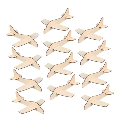TOBBOMEY 15 Stück Teiliges DIY Holzflugzeug Modellbauset aus Naturholz Unbemalt Fördert Feinmotorik und Problemlösung Vielseitig für Kindergeburtstage und Spielerisches Lernen Sicheres von TOBBOMEY