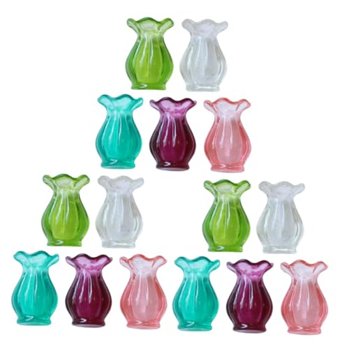 TOBBOMEY 15 Stück Teiliges Miniatur-blumenvase Kleine Blumentöpfe Realistische Mini Vasen für Puppenhaus Vielseitige DIY Bastelaccessoires Leichte Mini Pflanzgefäße für Tisch Regaldeko von TOBBOMEY