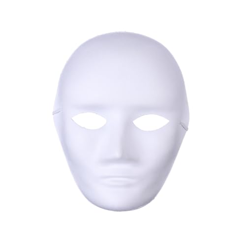 TOBBOMEY 15 Stück Teiliges Weiße DIY Halloween Masken aus Papiermaschee Vollgesichts Hip Hop Gespenstermaske für Erwachsene Bequemer Elastischer Riemen für Karneval Kostümparty Maskerade von TOBBOMEY