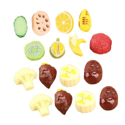 TOBBOMEY 16 Stück Miniatur Ornamente, Miniatur Kunstobstmodell, Ladendisplay, Gemüseornament, Gemüsedekoration, Künstliche Gemüseornamente, Künstliches Kleines Obstmodell, von TOBBOMEY