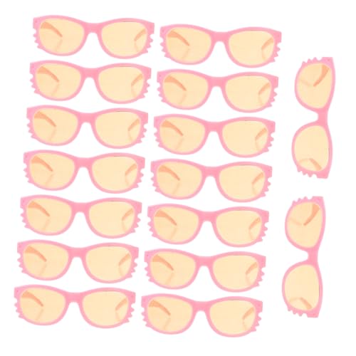 TOBBOMEY 16 Stück Teiliges Puppen-Sonnenbrillen Robustem Kunststoff Modische Mini-Brillen für Puppen Widerstandsfähig und Langlebig Geeignet als Puppenzubehör und Geschenkidee von TOBBOMEY