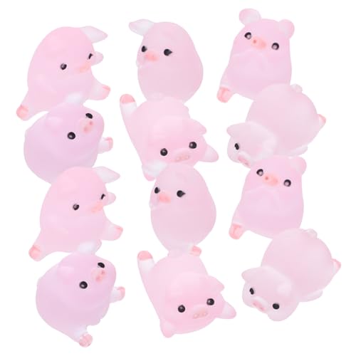 TOBBOMEY 18 Stück Teiliges Resin Schweinchen Bunte Harzcharms für DIY Basteln Niedliche Miniatur Schwein Figuren Glücksbringer Harzstatue Dekoaccessoires für Kreative Geschenkideen von TOBBOMEY