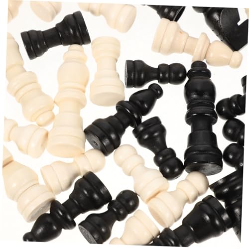 TOBBOMEY 2 Sätze Holz Schachfiguren Set Mini International Schachspiel Figuren Zweifarbig für Schachbrett Zubehör Denkspiel Holzfiguren für Erwachsene Lernspielzeug von TOBBOMEY