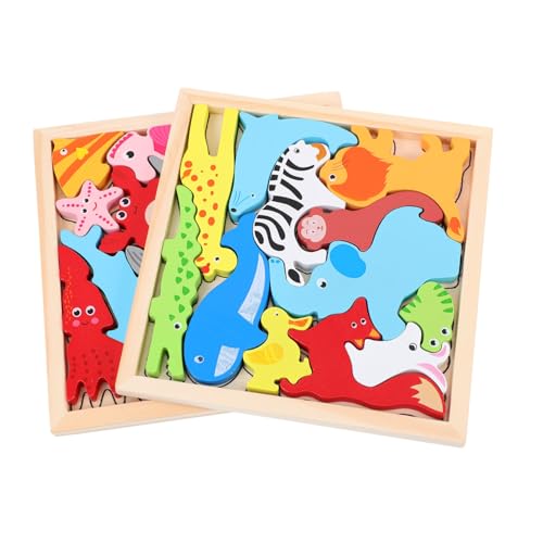TOBBOMEY 2 Sätze Holzpuzzle für Pädagogisches Tierpuzzle aus Dickem Glattem Holz mit Bunten Farben Frühe Lernspielzeuge für Jungen und Mädchen Wissen und Gedächtnis TOBBOMEY 2 Sätze Holzpuzzle für Pädagogisches Tierpuzzle aus Dickem Glattem Holz mit Bunten Farben Frühe Lernspielzeuge für Jungen und Mädchen Wissen und Gedächtnis von TOBBOMEY