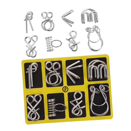 TOBBOMEY 2 Sätze Intelligenz rätsel Metallring Puzzle Gehirntrainingsspielzeug für Erwachsene Herausforderndes Interaktives Entsperrspiel zur Konzentrationsförderung von TOBBOMEY