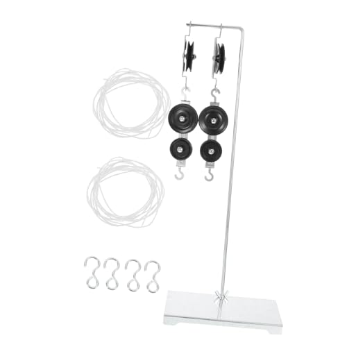 TOBBOMEY 2 Sätze Metall Pulley Kit mit Verstärktem Halter für Physikunterricht Stabile Einzel und Doppelrollen für Mechanische Experimente in Schule und Labor von TOBBOMEY