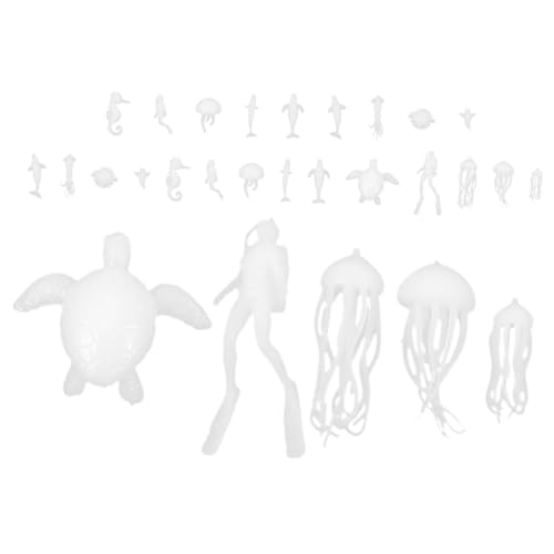 TOBBOMEY 2 Sätze Miniatur Meerestiere Epoxidharz Gießformen für DIY Basteln mit Lebensechten Details Bunte Modelle Füllung für Kreative Kunstprojekte von TOBBOMEY