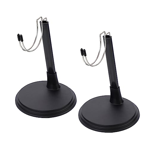 TOBBOMEY 2 Sätze Puppenständer Steht Schaugestelle Für Puppen Actionfiguren Stehen Prinzessin Stofftierständer Kohlbeet-Puppe Actionfigurenständer Modepuppe Black Plastik von TOBBOMEY