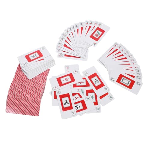TOBBOMEY 2 Sätze Teiliges Mahjong Kartenset mit Würfeln Leichtes Reise Spiel Chinesisches Pokerspiel für Party und Zuhause Tragbar Geräuschlos Stabile Qualität Klare Muster für Camping und von TOBBOMEY