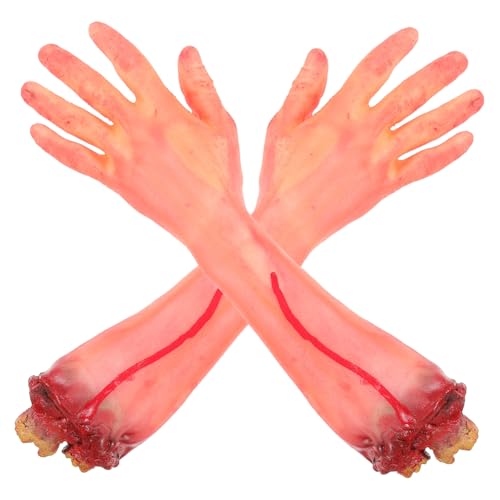 TOBBOMEY 2 Stck. Teiliges Halloween Gruselige Abgetrennte Hände Realistische Blutige Gebrochene Arme Deko Requisite für Horrorparty und Halloween Dekoration TOBBOMEY 2 Stck. Teiliges Halloween Gruselige Abgetrennte Hände Realistische Blutige Gebrochene Arme Deko Requisite für Horrorparty und Halloween Dekoration von TOBBOMEY