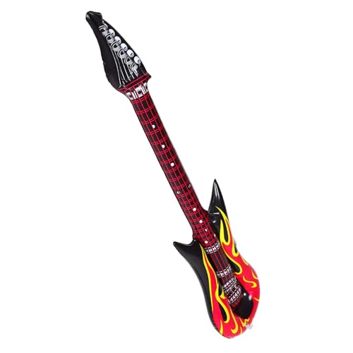 TOBBOMEY 2 Stück Aufblasbare Gitarre, Weiß, Aufblasbare Gitarre, Spielzeuggitarre, Aufblasbare Gitarren Für Erwachsene, Rockkostüm, Aufblasbare Mikrofone, Konzertballon, Zauberstab, von TOBBOMEY