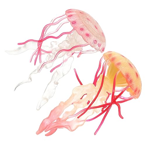 TOBBOMEY 2 Stück Dekorative Quallenmodelle Teiliges aus Realistischen Bunten Jellyfish Spielzeugen für Kinderzimmer und Lernspielzeug für Kreative Köpfe von TOBBOMEY