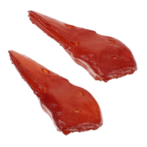 TOBBOMEY 2 Stück Entenkopf Modell, Simuliertes Lebensmittelmodell, Grilldekorationen, Party, Gefälschtes Essen, Simuliertes Fleisch, Halloween, Frisches Fleisch, Requisite, Künstliches von TOBBOMEY
