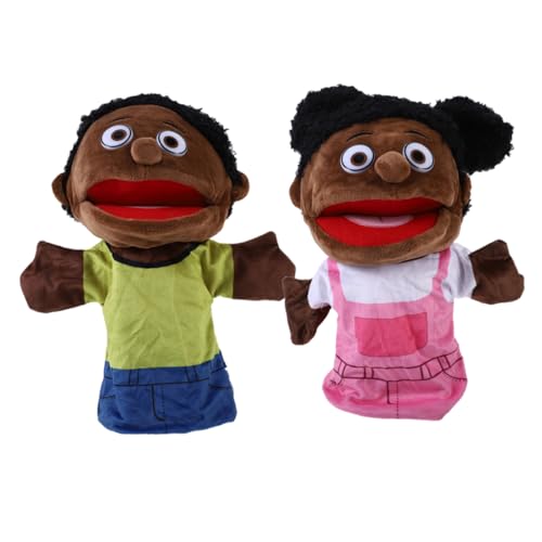 TOBBOMEY 2-teiliges Familien-handpuppen-Set Rollenspiel-plüschtier Hand-Cartoon-Puppe Spielzeug Für Jungen Und Mädchen Geschichtenerzählen von TOBBOMEY