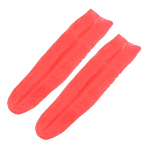 TOBBOMEY 2 Stück Halloween Teiliges Rote Lange Fake Zungen Requisiten für Kostüm Party Dekoration Cosplay Zubehör für Halloween Fasching Spaß von TOBBOMEY