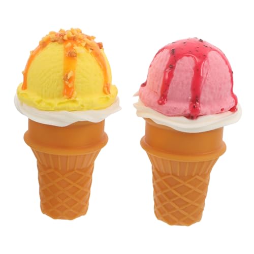 TOBBOMEY 2 Stück Künstliche Eiskugeln – Realistische Kegel-Requisite, Nachahmung Von Lebensmitteln, Dessert-Modell Für Fotografie, Heimgeschäfte Und Inszenierungsdisplays von TOBBOMEY